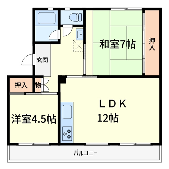 【間取り】 | 富田第二住宅70棟