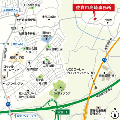 【地図】 | 佐倉市高崎店舗事務所敷地約２３３坪
