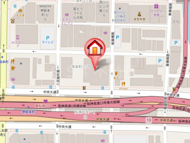 RJR堺筋本町タワーの地図