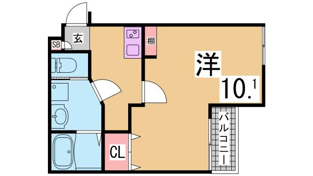 神戸市須磨区妙法寺字道正川のアパートの間取り