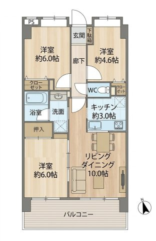 【間取り】 | ライオンズガーデン小作けやき通り