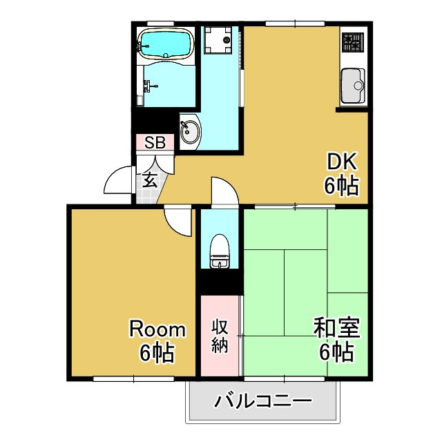 神戸市長田区山下町１丁目のアパートの間取り