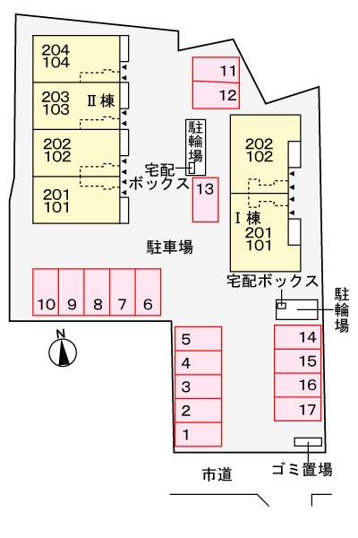 カームタイム　Ⅱの駐車場|駐車場
