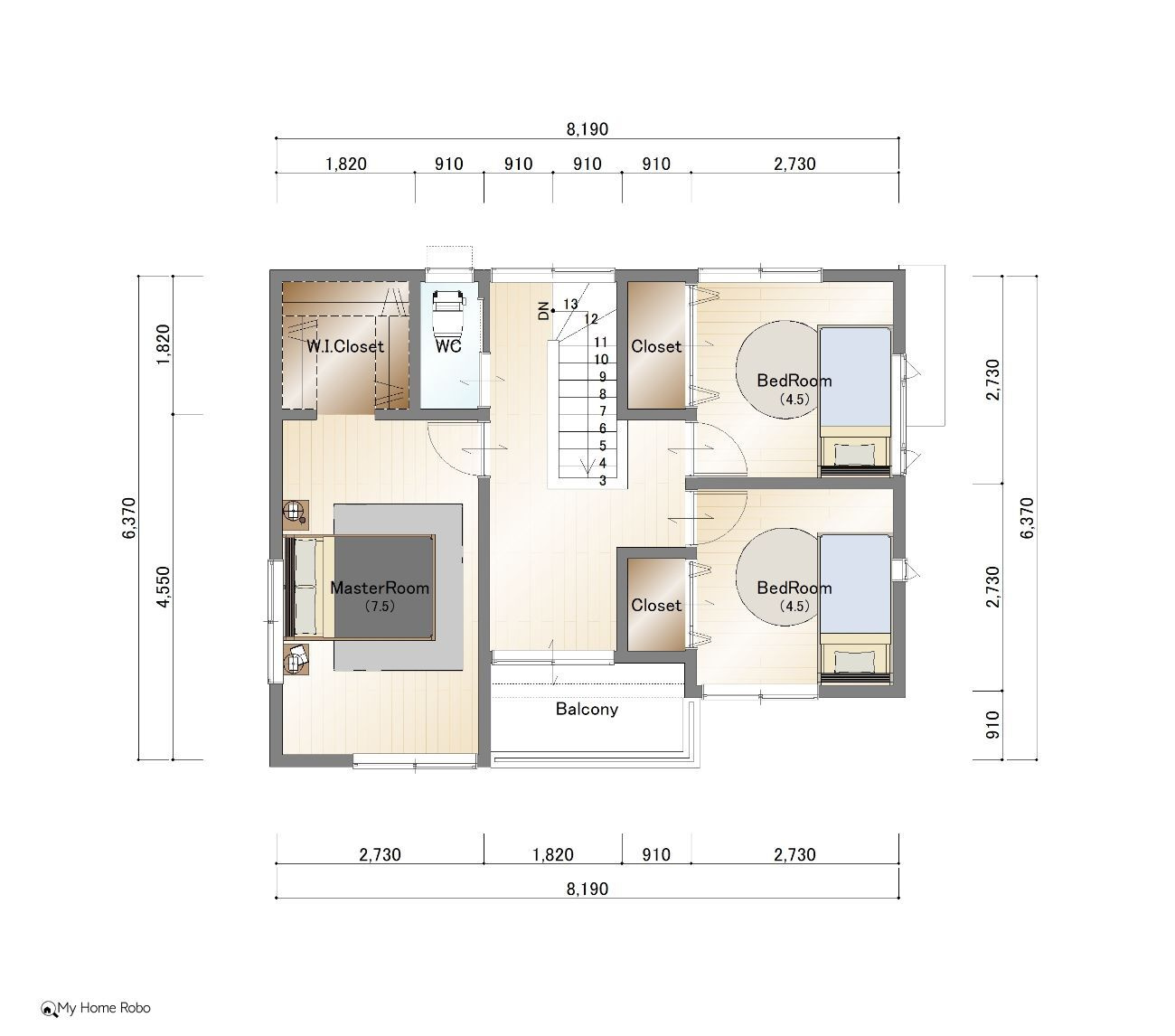 熊西一丁目の土地図|PLAN②　2階間取図
