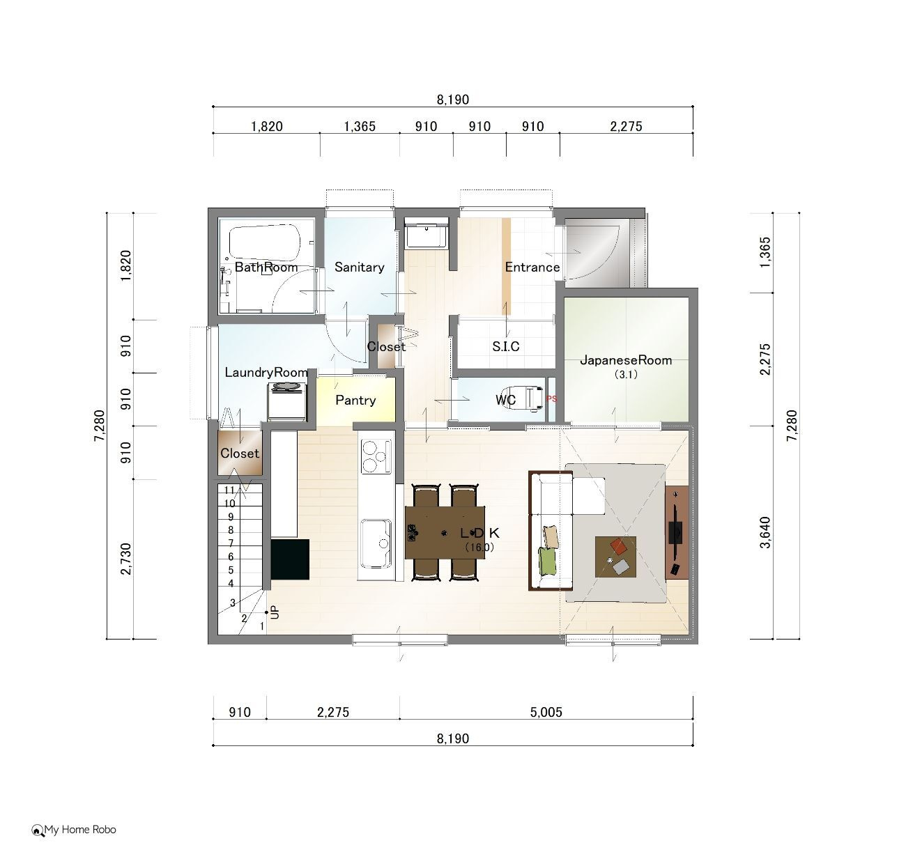 熊西一丁目の土地図|PLAN③　1階間取図