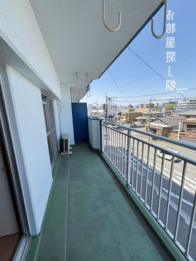 久留米市西町の賃貸マンションのバルコニー