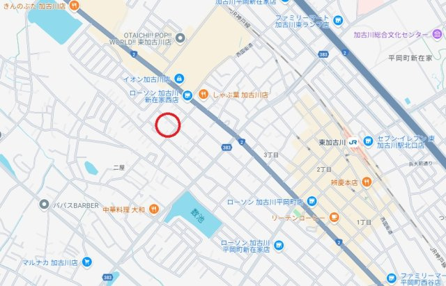 加古川市平岡町新在家　JR「東加古川駅」徒歩13分の地図