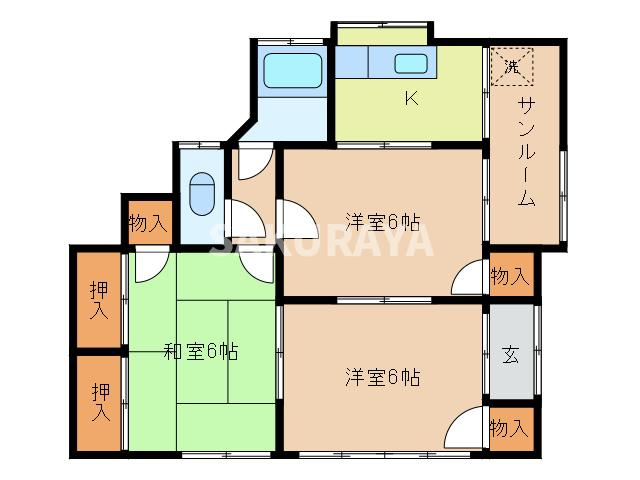 藤本方貸家の間取り