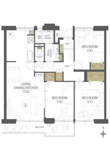 【間取り】金沢シーサイドタウンさざなみ団地第１住宅１号棟 