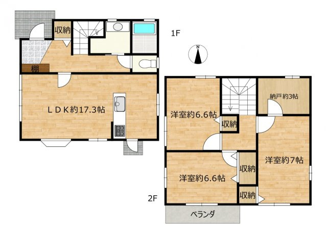 【間取り】 | 裾野市二ツ屋 中古住宅 XH05666 | 裾野市二ツ屋　間取り　リフォーム後