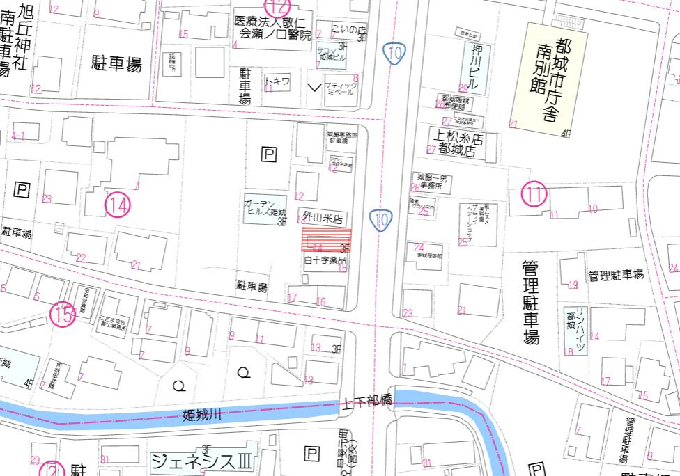 都城市姫城町の売地の土地図