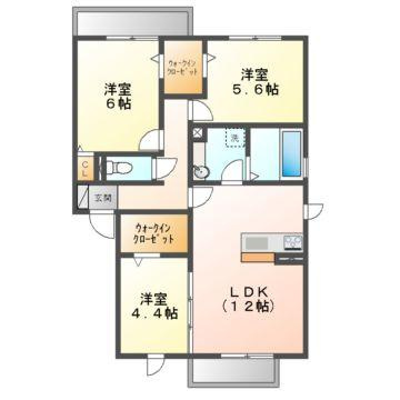 プレジオあくら　Ａの間取り