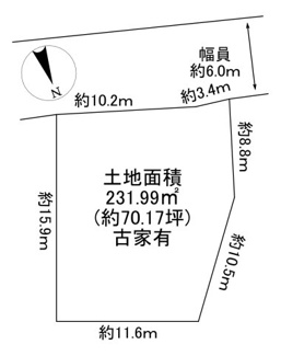 【土地図】 | 川西市見野2丁目　建築条件無土地