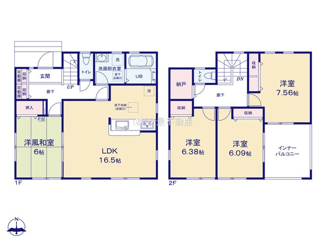 【間取り】 | 《仲介手数料無料》西区大字島根830(4号棟)新築一戸建てリーブルガーデン