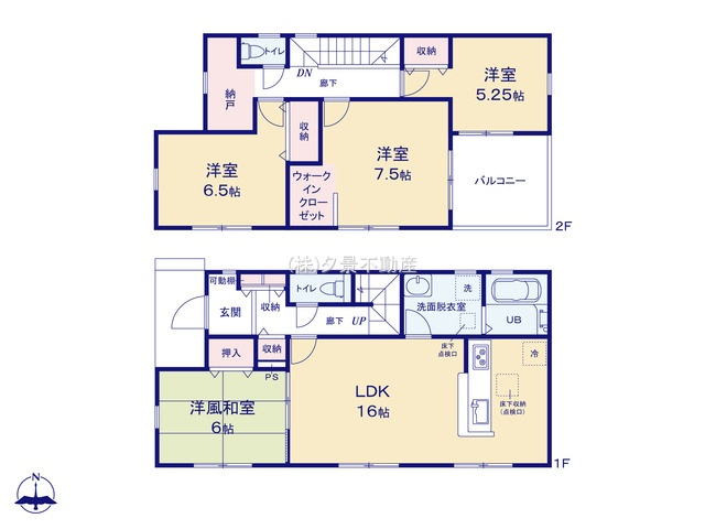 【間取り】 | 《仲介手数料無料》西区大字島根830(6号棟)新築一戸建てリーブルガーデン