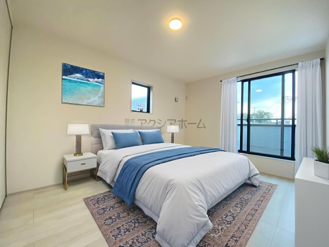 入間市久保稲荷5丁目・全5棟　新築一戸建　3号棟の寝室|洋室7.87帖（家具はCG画像での表示になります）