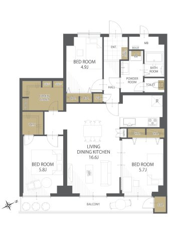 【間取り】東建検見川マンションＡ棟 