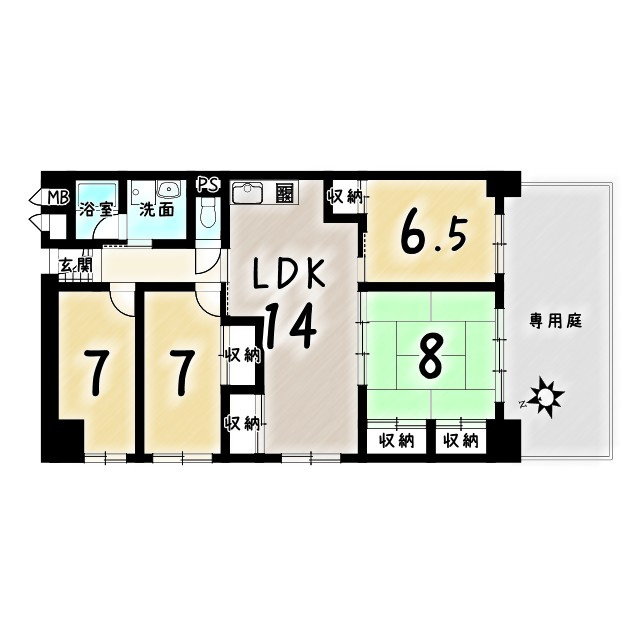 桂川ハイツ4号館の間取り