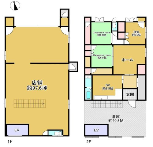 和歌山市砂山南2丁目　店舗付き住宅　エレベーター完備の間取り