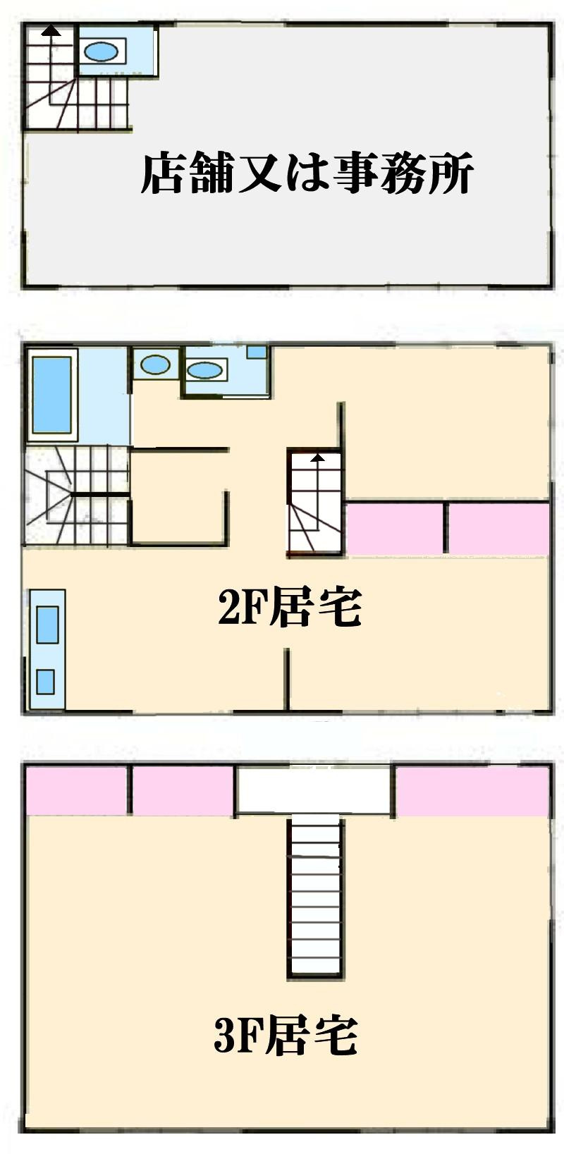 高知市高須新町　店舗付き住宅の間取り