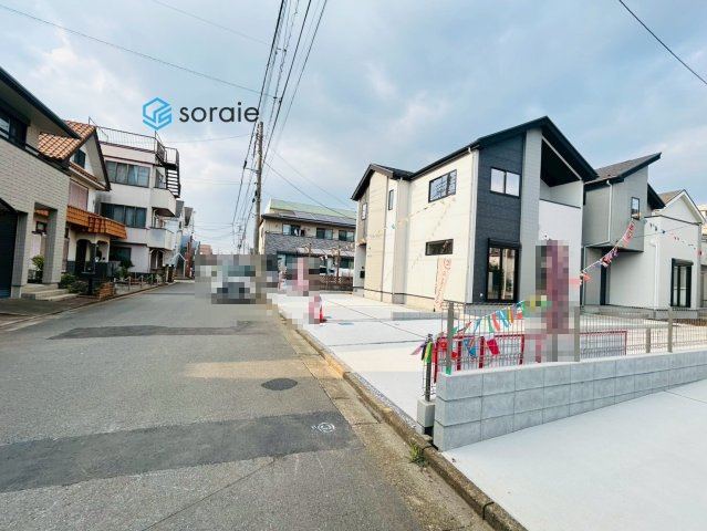 川越市砂新田全２棟2号棟　リガーレ　新築戸建　の前面道路含む現地写真