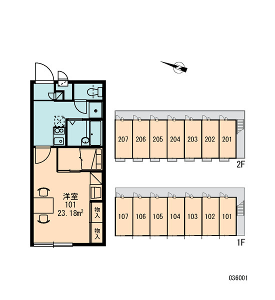 レオパレスCureの区画図