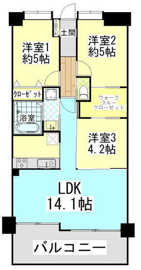 【間取り】 | コアマンション博多南 | 2階部分のお部屋ですが階下は駐車場になっているため足音を気にせずにお過ごしいただけます