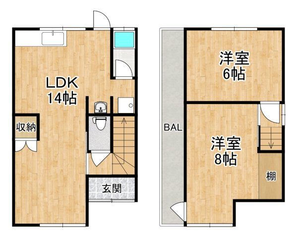 【間取り】 | 大阪狭山市東野西1-1015-4貸家