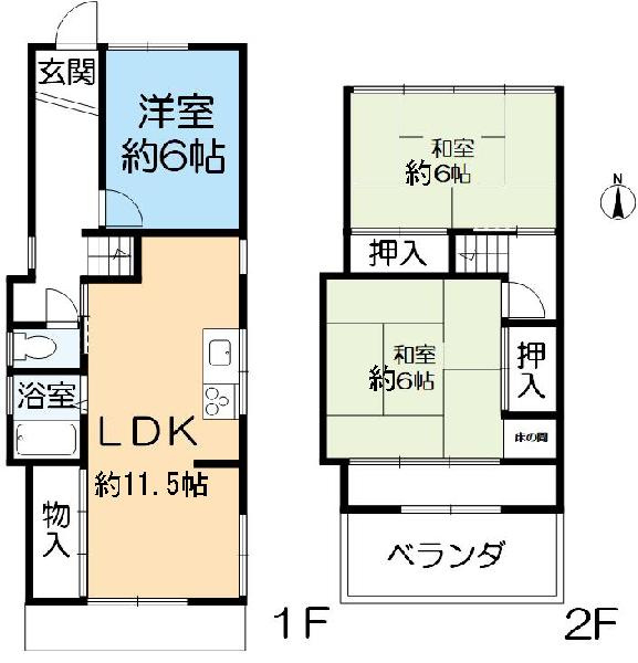 西真上1丁目　戸建の間取り
