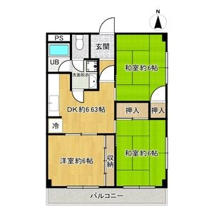 【間取り】 | サンワロイヤルマンション2号館