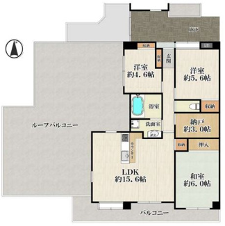 【間取り】 | アステルコート伊丹緑ヶ丘 | 南西角部屋♪５１．９２㎡のルーフバルコニーが魅力な３SLDKの間取りです♪新婚様からファミリー様まで幅広くおすすめの間取りです！！