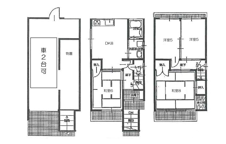 森北２丁目　中古一戸建ての間取り|間取り図はいかがですか？ご希望を叶える間取りですか？リビングの広さは？水回りの位置は？カウンターキッチン？など色々な情報が集約されています。弊社ではリフォームなどのご相談も承っております。