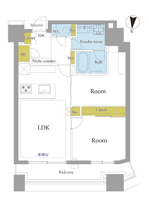 コンシェリア西新宿ＴＯＷＥＲ’Ｓ　ＷＥＳＴの間取り