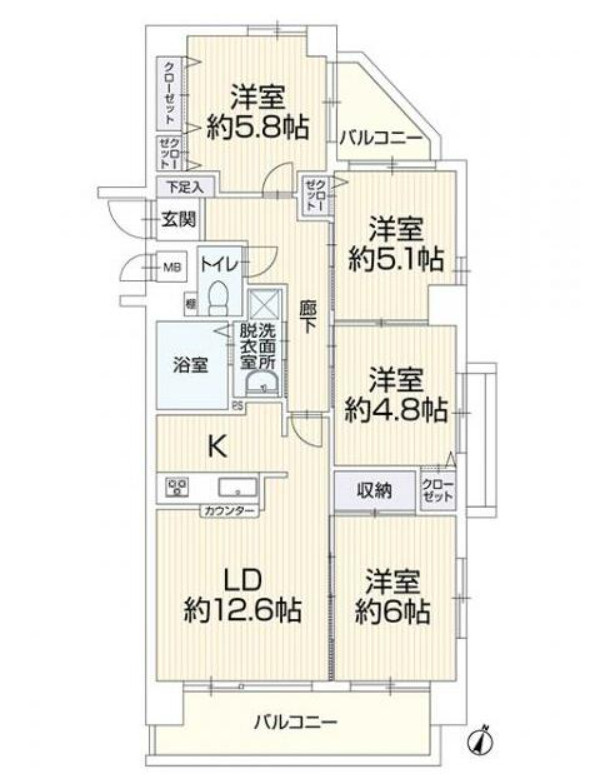 モントーレ長尾の間取り