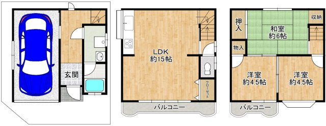 南上小阪　中古戸建　1580の間取り