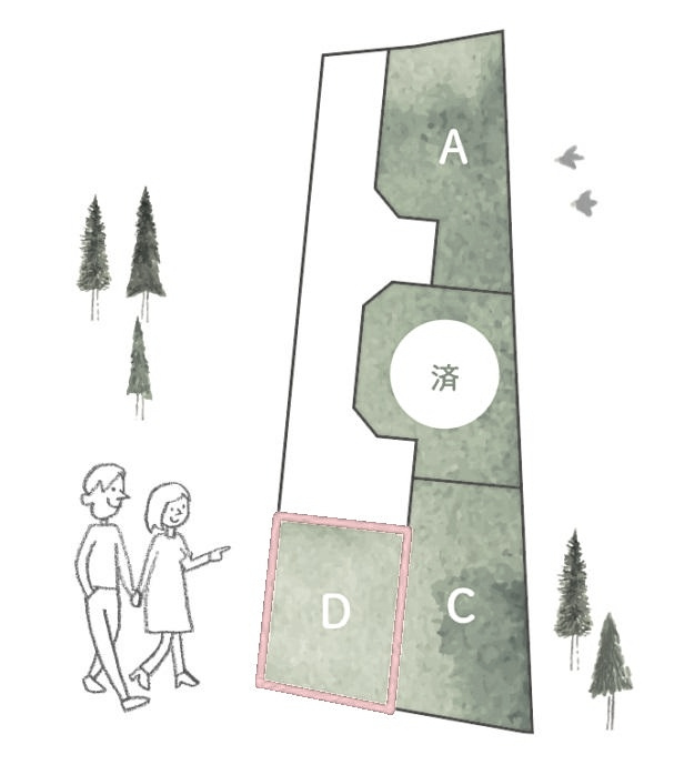 高知市朝倉甲-D号地・建築条件付き-売土地の区画図|D号地