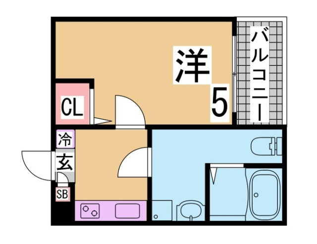 神戸市長田区苅藻通１丁目のアパートの間取り