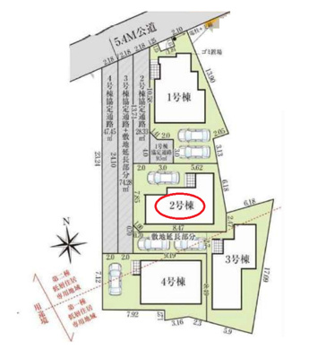 【区画図】 | 所沢市久米　全4棟　2号棟 | カースペースあり