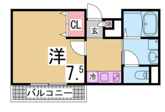 神戸市長田区大谷町３丁目の賃貸マンションの間取り