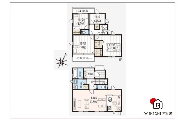 【間取り】 | 桶川市上日出谷7期　GRAFARE　新築戸建　全9区画　1号棟