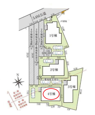 【区画図】 | 所沢市久米　全4棟　4号棟 | カースペースあり