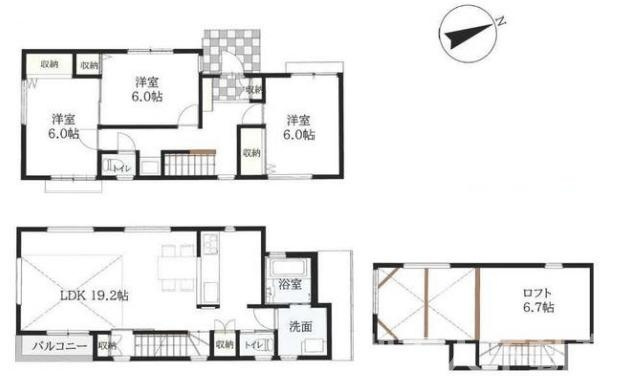藤沢市亀井野４丁目１７－２３新築戸建の間取り