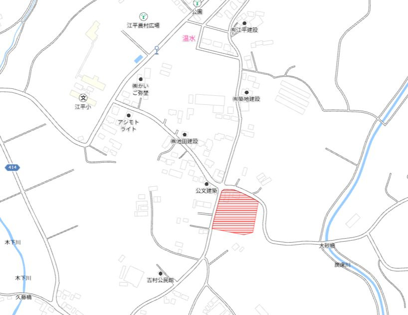 都城市高崎町江平の売地の土地図