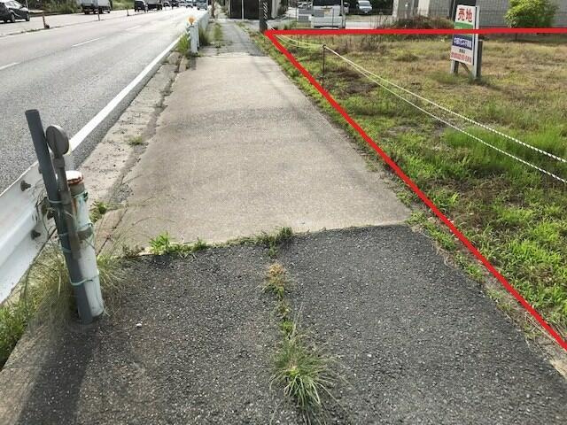 売地　蒲郡市大塚町大門19-1,17-2,18-4の外観|現地写真　前面道路　幅員約18ｍ