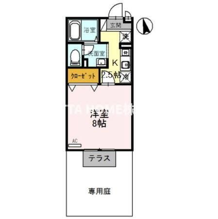 ＲＩＯ　AＯＮＯ　Ⅰ号館の間取り|単身者様向け1Ｋの間取りです◇