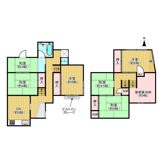 向日市寺戸町飛龍の間取り|ご家族が多いご家庭の方にもおすすめの6SLDK!
部屋数大変充実しております♪