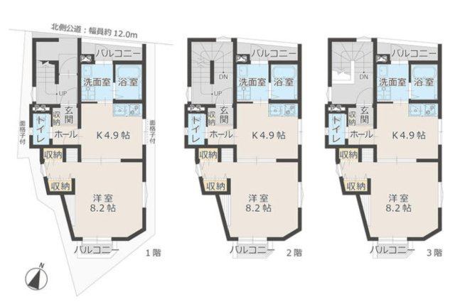 名古屋市守山区町南　収益アパート　築浅物件（令和２年築）　の間取り