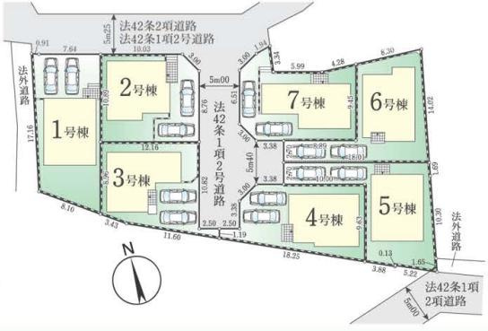 八王子市　館町　新築一戸建て　４期の区画図|～全7棟の新しいコミュニティーが誕生～