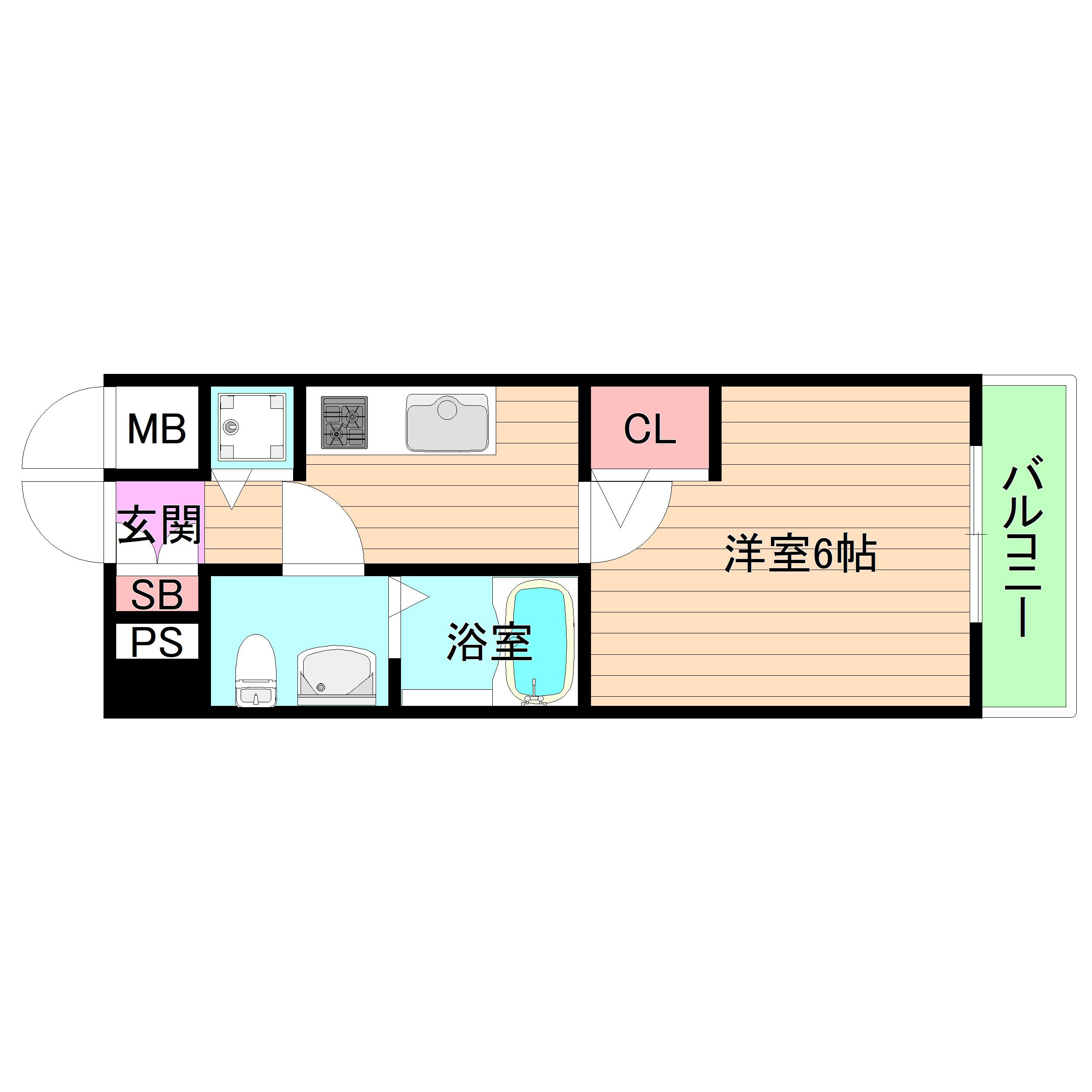 大阪市都島区網島町の賃貸マンションの間取り