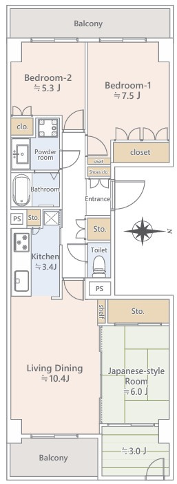 ◆住環境良好◆品濃町 中古マンション 3790万円の間取り